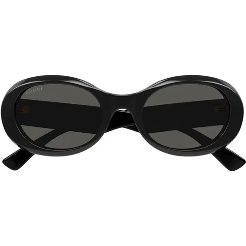 Stilvolle Ovale Sonnenbrille Gg1587S 001 , unisex, Größe: 52 MM - Gucci - Modalova