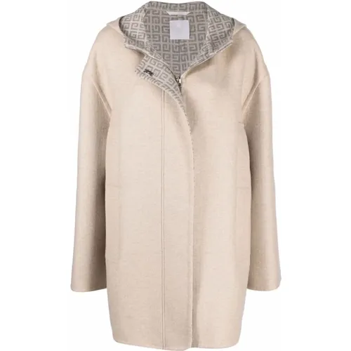 Wool Blend Coat with 4G Motif , female, Sizes: S - Givenchy - Modalova