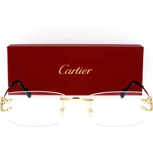 Modern Rectangular Frame with Iconic C Detail , unisex, Sizes: 56 MM - Cartier - Modalova