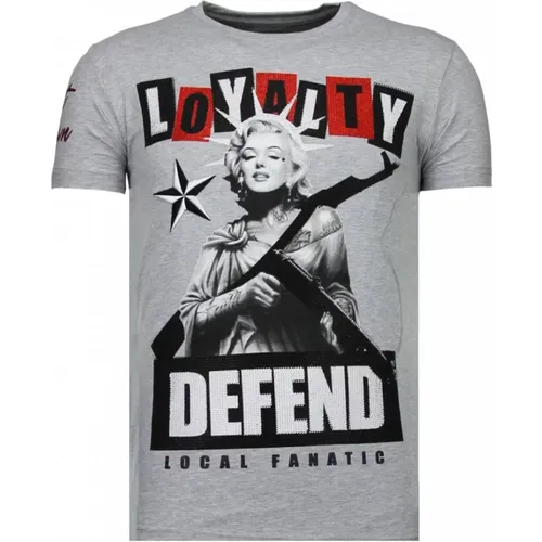 Loyalty Marilyn Rhinestone - T-Shirt Herren - 13-6222G - Local Fanatic - Modalova
