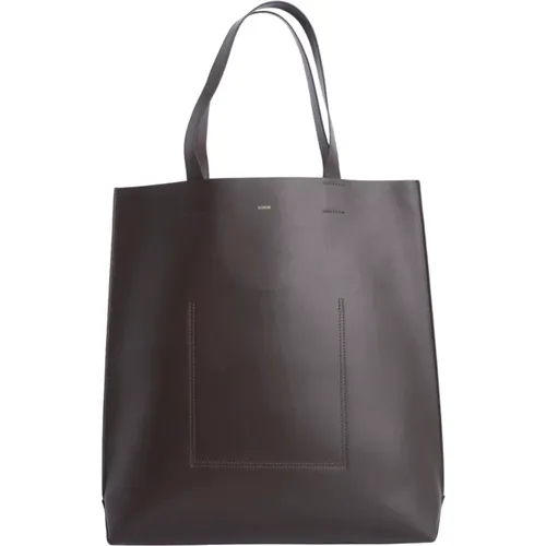 Large Leather Shopping Bag , female, Sizes: ONE SIZE - Soeur - Modalova