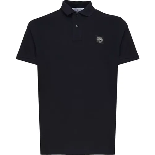 Schwarzes Polo-Shirt mit Kompass-Logo , Herren, Größe: 2XL - Stone Island - Modalova
