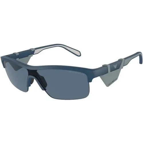 Blaues Gestell Blaue Gläser Sonnenbrille - Emporio Armani - Modalova