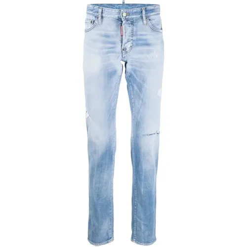 Slim Fit Jeans Baumwolle Elastan Italien,Slim Fit Baumwoll Jeans - Dsquared2 - Modalova
