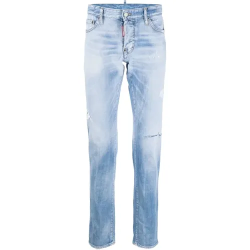 Slim Fit Jeans Baumwolle Elastan Italien , Herren, Größe: M - Dsquared2 - Modalova