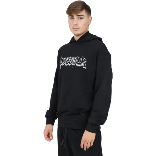 Schwarzer Hoodie mit markantem Schriftzug , Herren, Größe: L - Disclaimer - Modalova