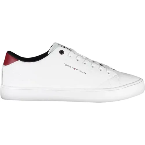 Printed Leather Sneakers , male, Sizes: 9 UK, 10 UK - Tommy Hilfiger - Modalova