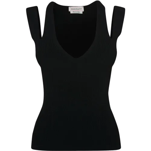 Double Strap Fitted Top , female, Sizes: S - alexander mcqueen - Modalova