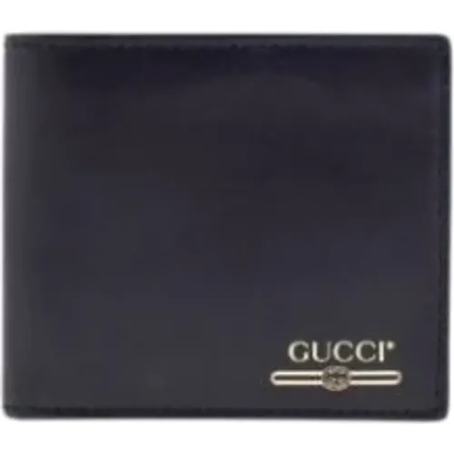 Klassische Schwarze Lederbrieftasche , Herren, Größe: ONE Size - Gucci - Modalova