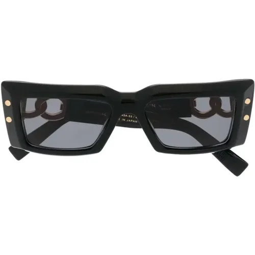 Grey Tinted Square-Frame Sunglasses , female, Sizes: ONE SIZE - Balmain - Modalova
