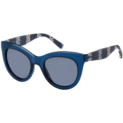 Stilvolle Sonnenbrille Blau/Bedruckte Graue Linse,Stilvolle Sonnenbrille mit braunen Gläsern,Rote Print Sonnenbrille TH 1480/O/S - Tommy Hilfiger - Modalova