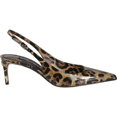 Leopardenmuster Stiletto Pumps , Damen, Größe: 37 EU - Dolce & Gabbana - Modalova
