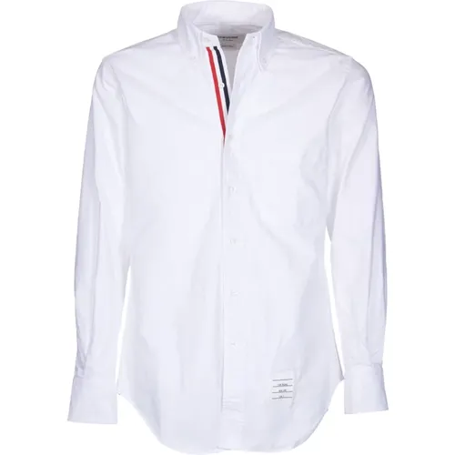 Cotton Shirt with Striped Placket , male, Sizes: XL, L, M - Thom Browne - Modalova