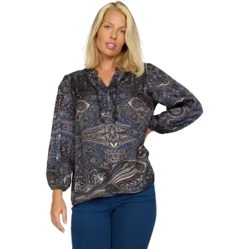 Paisley Silk Blouse Top , female, Sizes: S, M - 2-Biz - Modalova