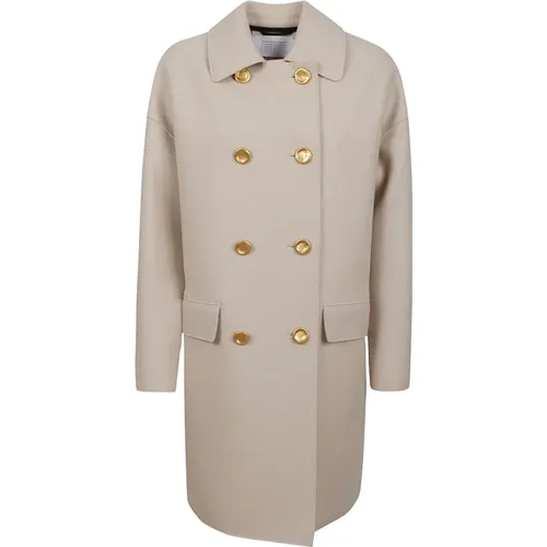 Wool Coat with Golden Buttons , female, Sizes: 2XS, M - Harris Wharf London - Modalova