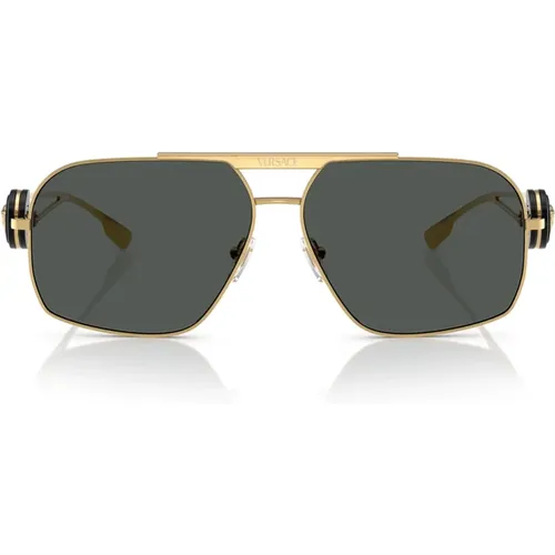 Aviator-Sonnenbrille mit dunkelgrauer Linse,Mutige Aviator Sonnenbrille - Versace - Modalova