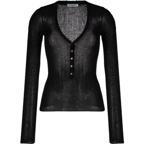 Ribbed Cashmere Sweater , female, Sizes: L - Durazzi Milano - Modalova