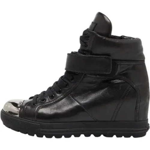 Pre-owned Leather boots , female, Sizes: 5 1/2 UK - Miu Miu Pre-owned - Modalova