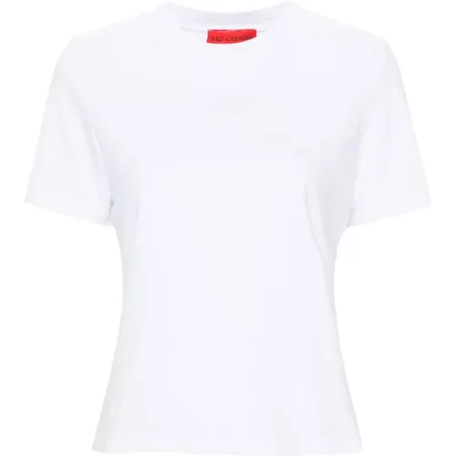 Weißes Leichtes Jersey Crew Neck T-Shirt , Damen, Größe: L - Wild Cashmere - Modalova