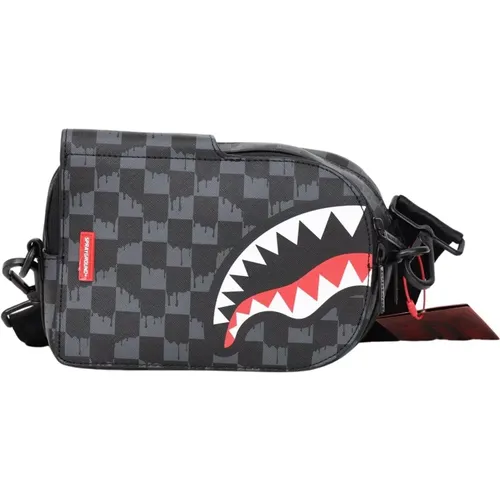 Schwarze Umhängetasche Shark Drip Check - SPRAYGROUND - Modalova