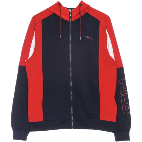 Kapuzenjacke Schwarz Iris/Rot/Weiß , Herren, Größe: S - Fila - Modalova