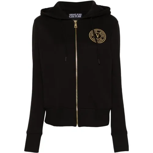 Schwarzer Sweatshirt Damenmode Aw24 , Damen, Größe: S - Versace Jeans Couture - Modalova