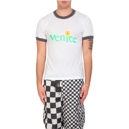 Weißes Venice Fitted Tee , Herren, Größe: XL - ERL - Modalova