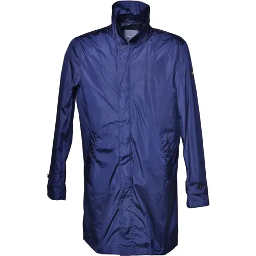 Trench coat in navy nylon , male, Sizes: 4XL, 2XL, XL, 3XL, L - Baldinini - Modalova
