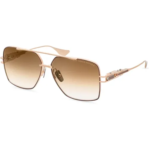 Grand-Emperik Sun Sunglasses in Brushed White Gold/Capuccino , unisex, Sizes: ONE SIZE - Dita - Modalova