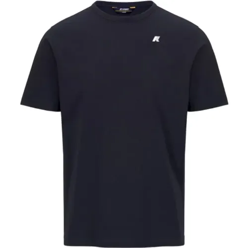 Stretch Jersey T-Shirt in Blau , Herren, Größe: XL - K-way - Modalova