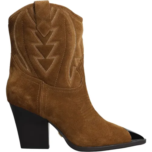 Suede Western Style Camel Boots , Damen, Größe: 36 EU - Lola Cruz - Modalova
