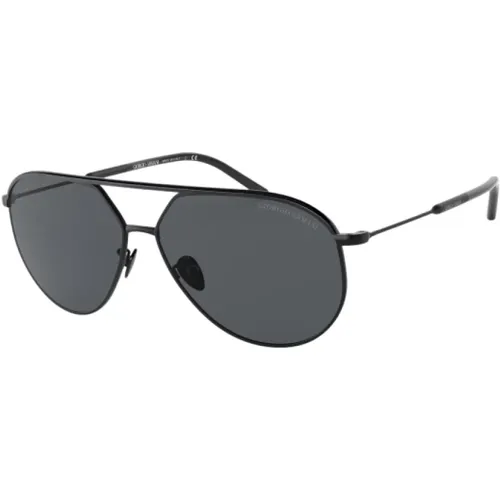 Schwarze Metallsonnenbrille für Männer - Giorgio Armani - Modalova