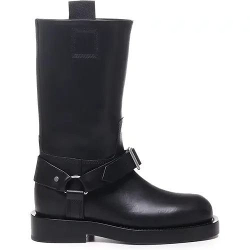 Schwarze Reitstiefel mit Schnalle - Burberry - Modalova