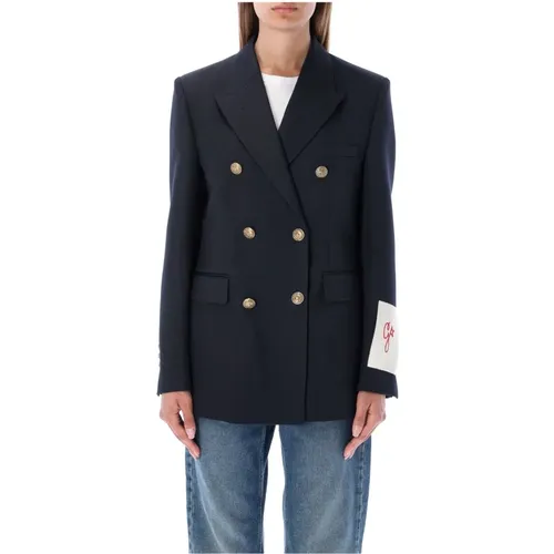 Navy Double-Breasted Blazer Jacket , female, Sizes: M, XS, S - Golden Goose - Modalova