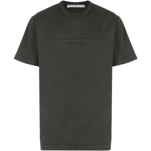 Grey Logo T-shirts and Polos , female, Sizes: 2XS - alexander wang - Modalova