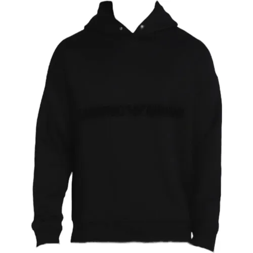 Hooded Sweatshirt with Logo Lettering - L , male, Sizes: L, S, M - Emporio Armani - Modalova
