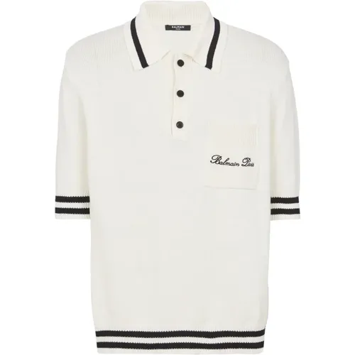 Signature polo shirt , male, Sizes: L - Balmain - Modalova