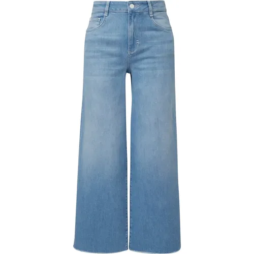 Fransensaum Culotte Jeans , Damen, Größe: XS - comma - Modalova