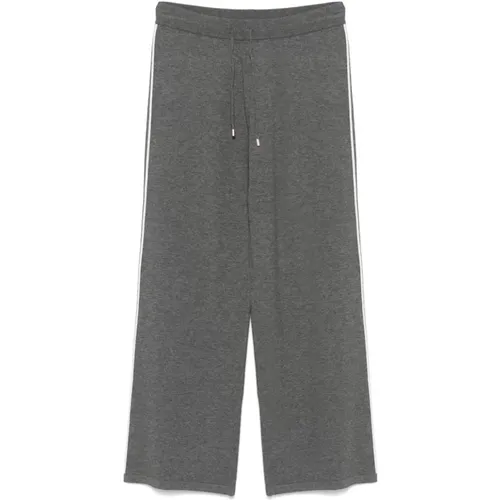 Knitted Straight Leg Trousers Anthracite Grey , female, Sizes: L, S, M - Liu Jo - Modalova