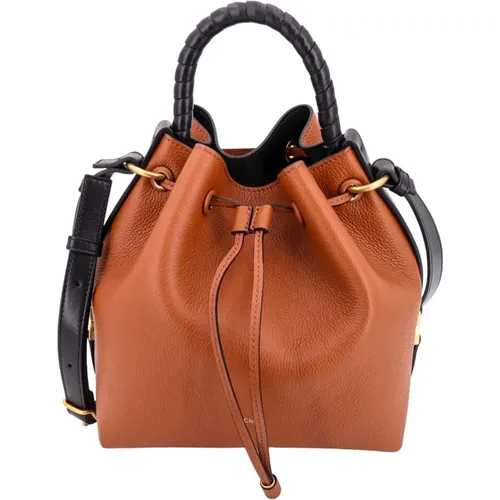 Leather Bucket Bag Backpack Aw23 , female, Sizes: ONE SIZE - Chloé - Modalova
