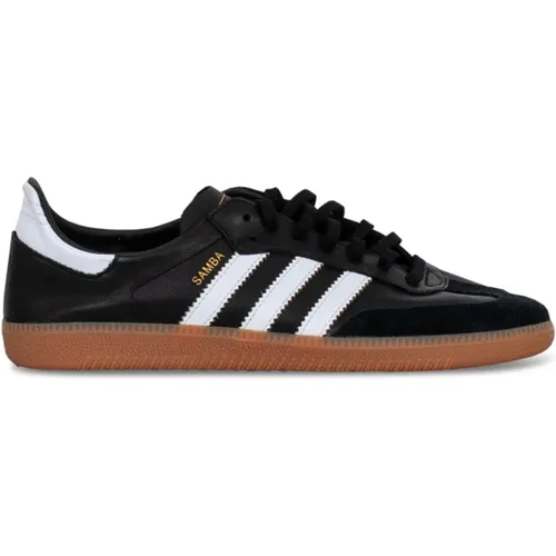 Schwarze Sneakers mit Leder-Obermaterial und Gummisohle , Herren, Größe: 41 1/3 EU - adidas Originals - Modalova