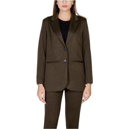 Jacquard Oversize Blazer Herbst/Winter Kollektion , Damen, Größe: M - Ichi - Modalova