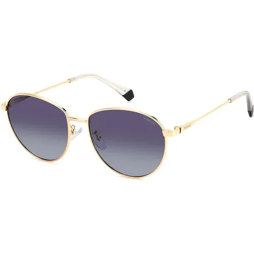 Gold Grey Sunglasses Dark Grey Shaded , female, Sizes: 57 MM - Polaroid - Modalova