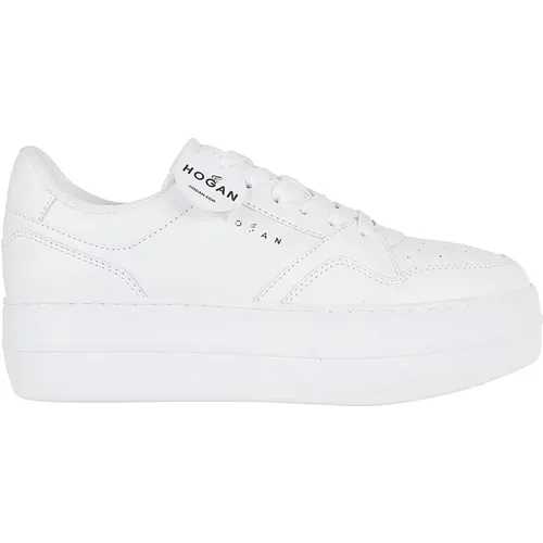 Schnürbarer weißer Sneaker , Damen, Größe: 37 EU - Hogan - Modalova