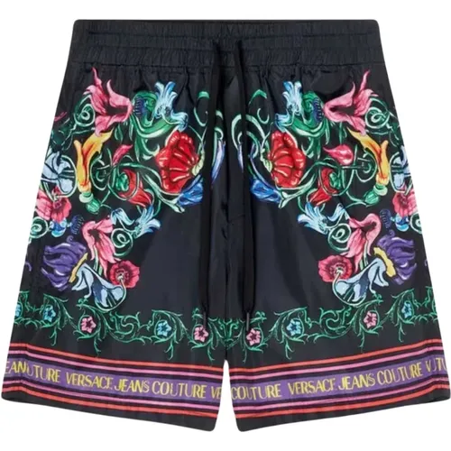 V-Emblem Garden Print Shorts , Herren, Größe: XL - Versace Jeans Couture - Modalova