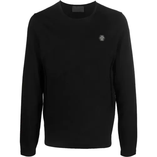 Wool Round Neck Pullover , male, Sizes: M, L - Philipp Plein - Modalova