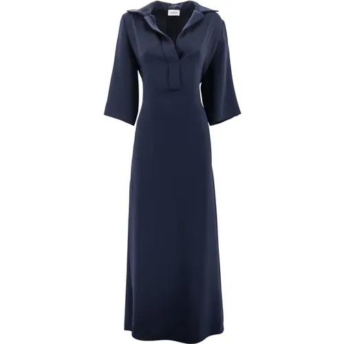 Blaues Cady V-Ausschnitt Kleid , Damen, Größe: M - P.a.r.o.s.h. - Modalova