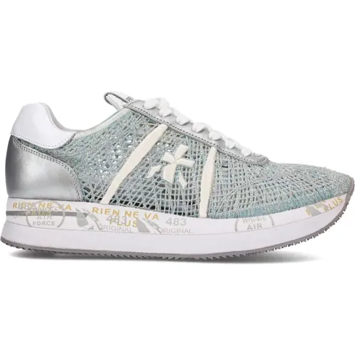 Gray Green Crochet Sneakers , female, Sizes: 7 UK, 3 UK - Premiata - Modalova