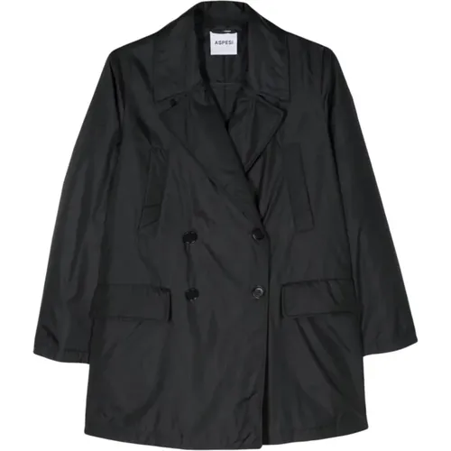 Stilvoller Nero Overcoat für Männer , Damen, Größe: L - Aspesi - Modalova