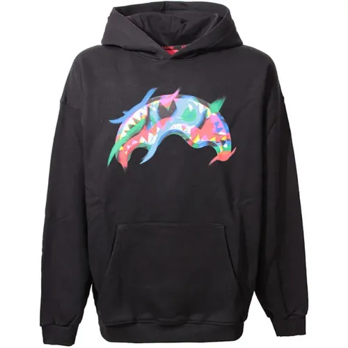 Schwarzer Kapuzenlogo-Pullover - SPRAYGROUND - Modalova